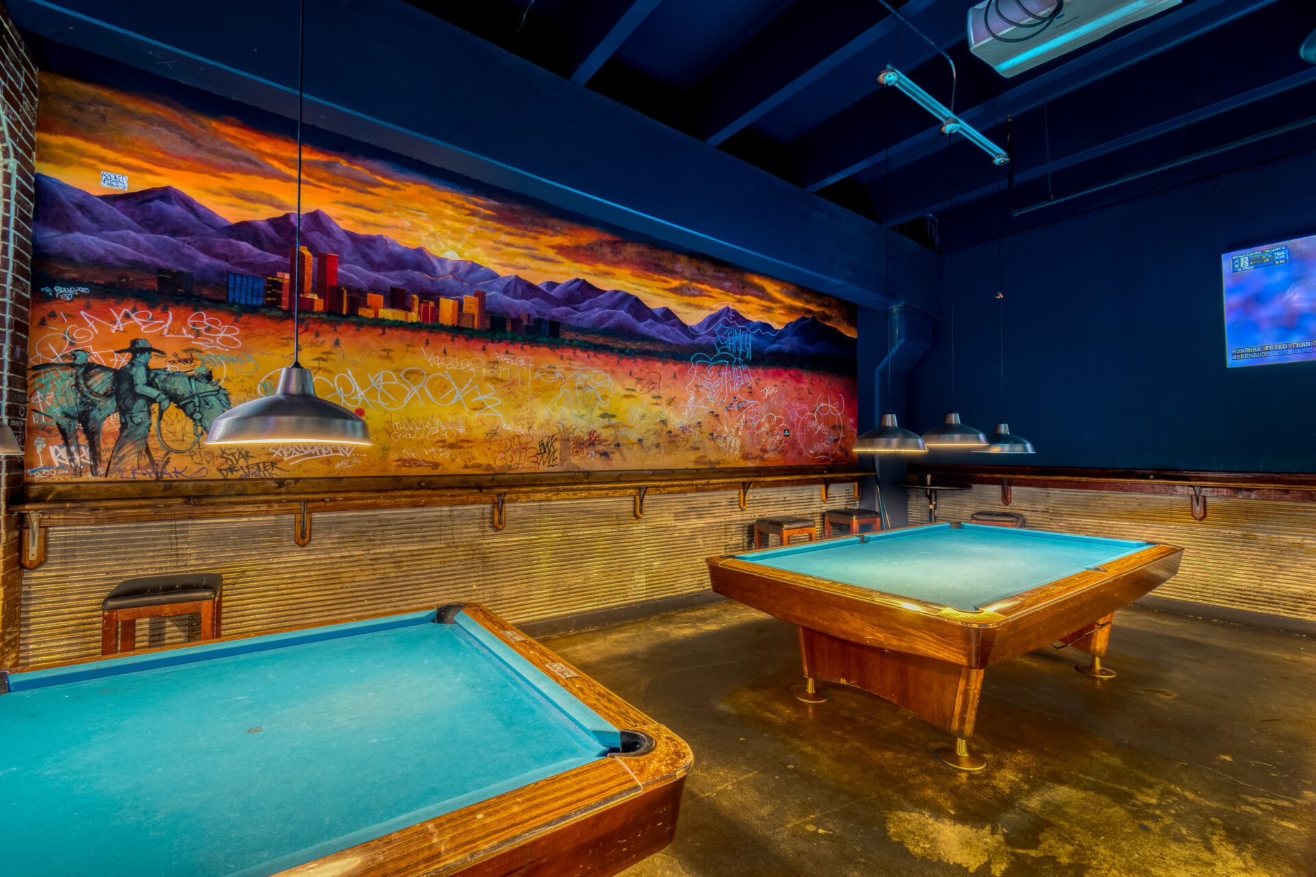 mural with two billiard tables
